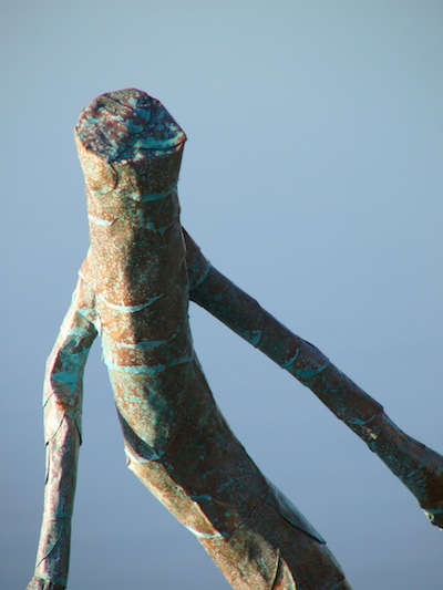 Detail of Warrior - showing copper scales.